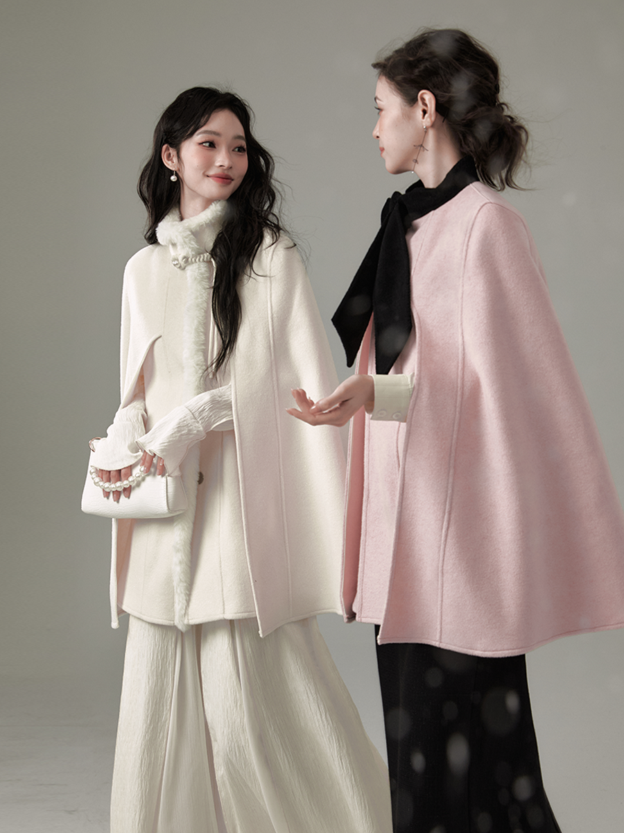 망토 트위드 재킷