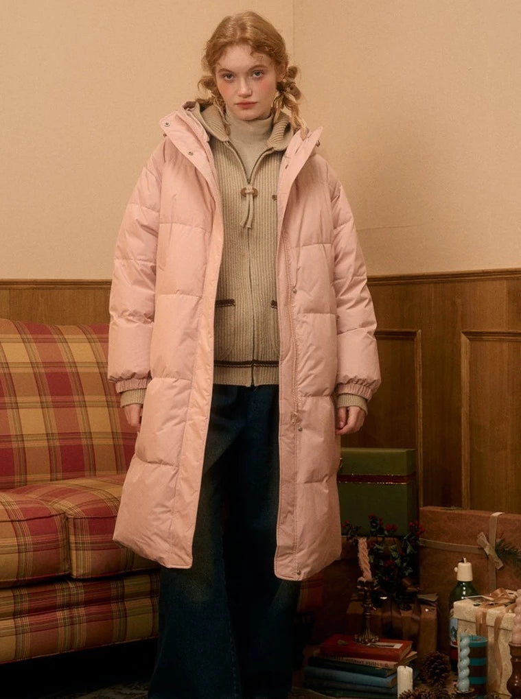 중간 오리 다운 코트