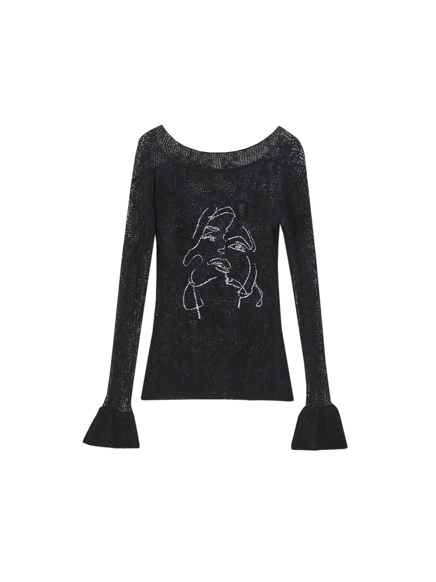 신음 소리 나는 시어 글리터 레이스 탑