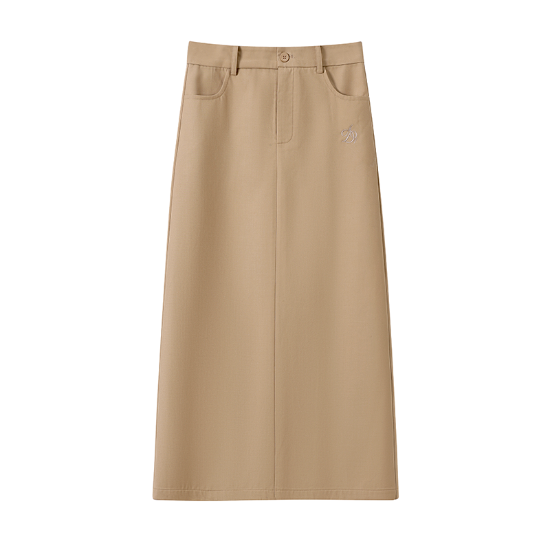 Logo Embroidery Tight Long Skirt