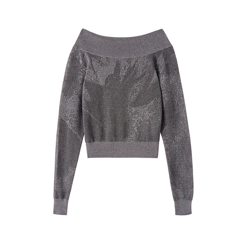 2 방향 원 숄더 라운드 목 블라우스