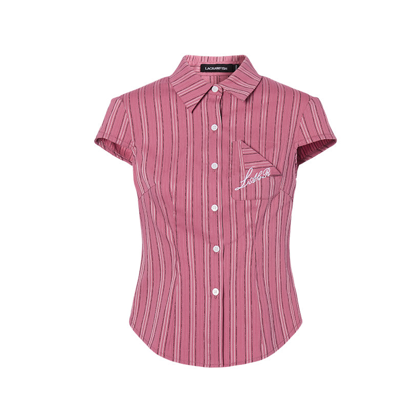 Chemise slim à rayures et à poches