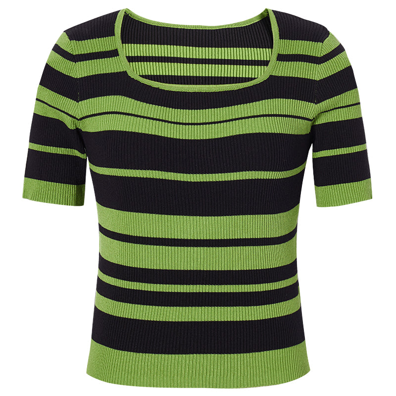 Color Stripe Slim Fit Knit