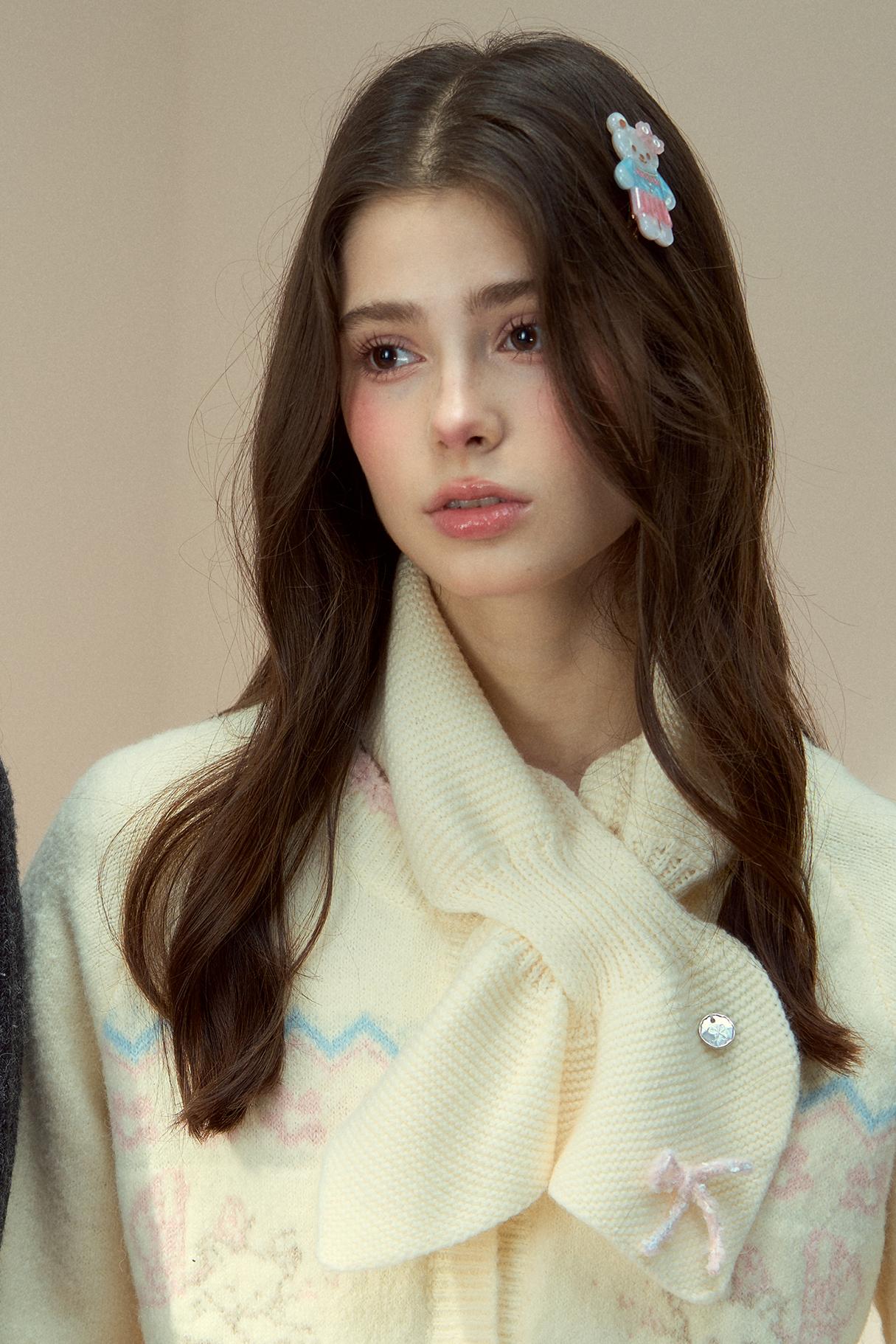 Winter Wool Bow Scarf