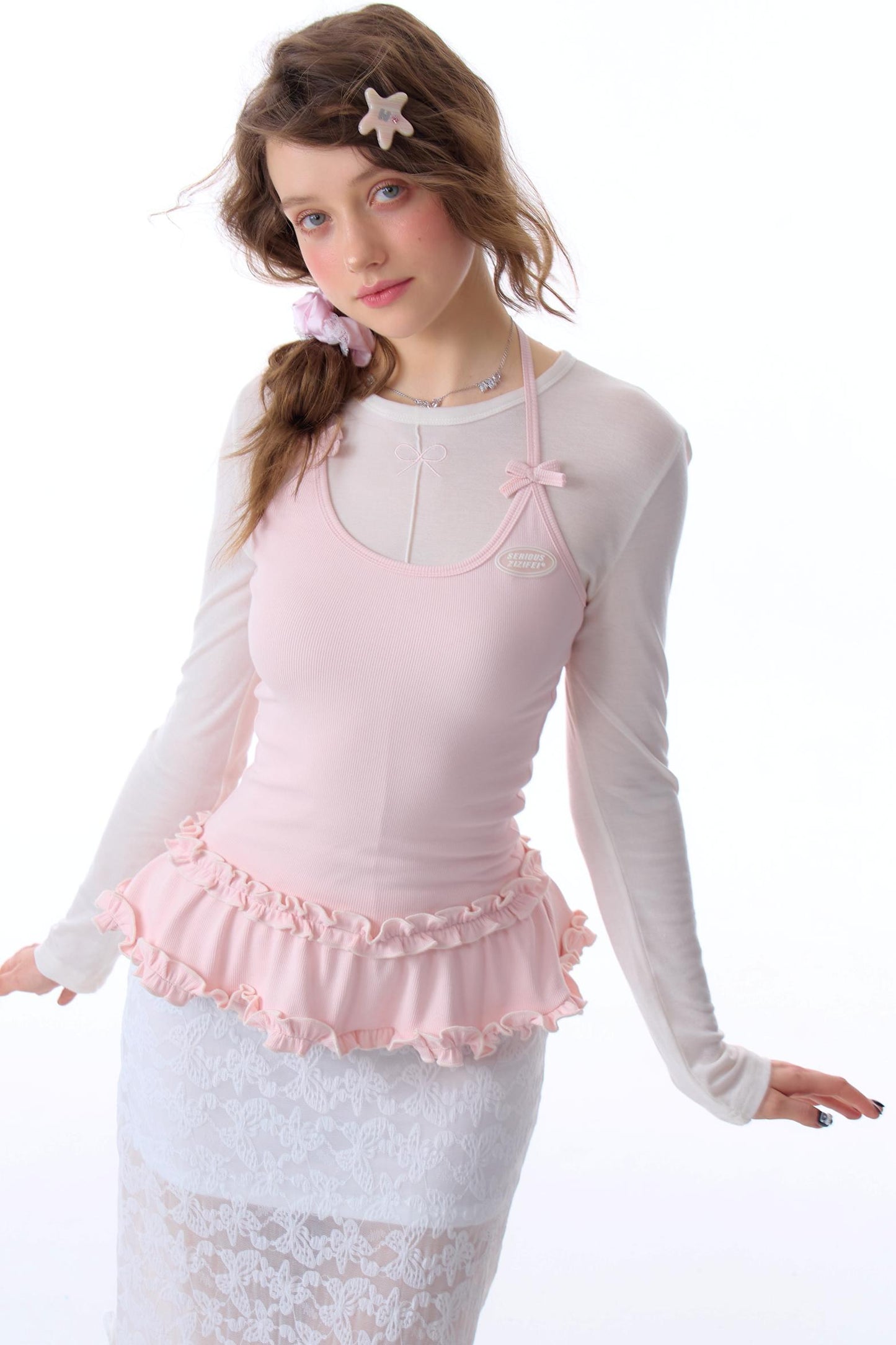 Cropped Knit Halterneck Vest