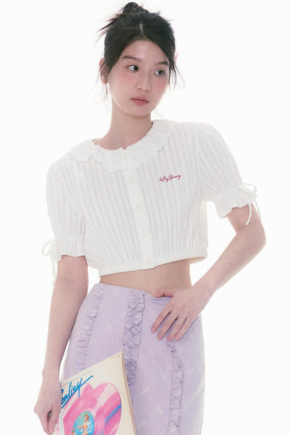 Lace Bubble Sleeve Blouse