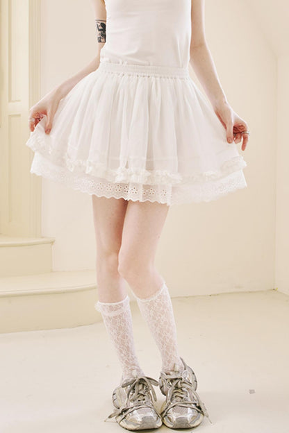 Chic Lace Asymmetric Skirt