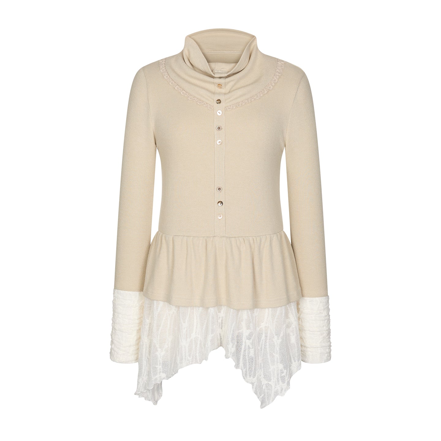 Fake Two Piece Wind Lace Knitted Top