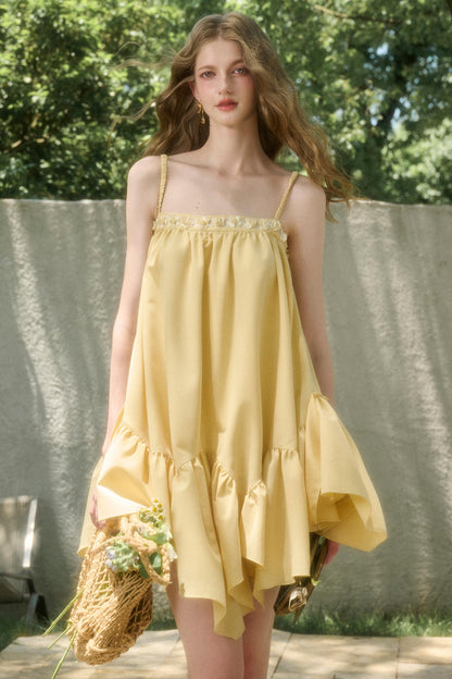 Lemon Breeze Halter Dress
