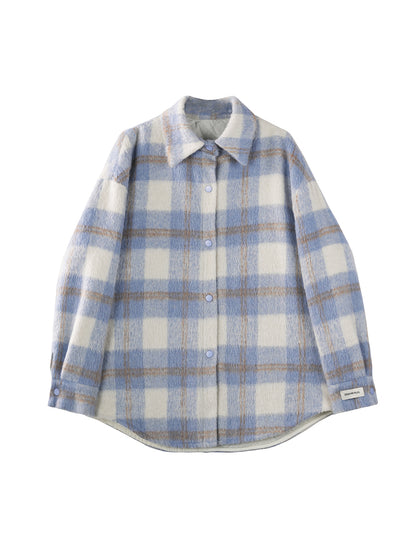 Blue Checked Wool Vintage Jacket