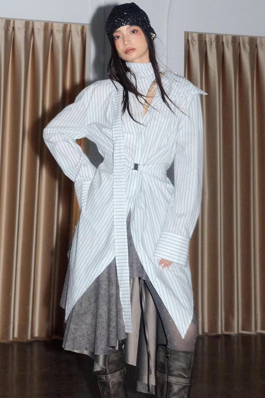 Urban Lace-up Cotton Shirt