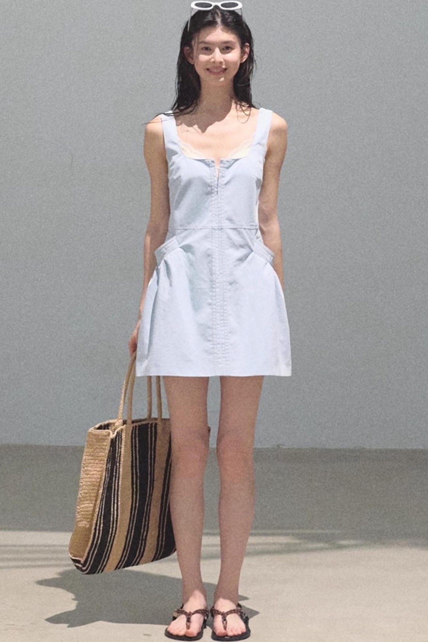 Clear Sky Sleeveless A-Line Dress