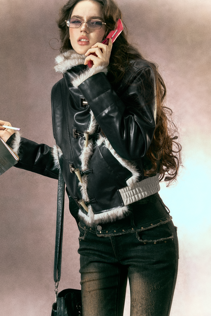 Vintage Patchwork Leather Jacket