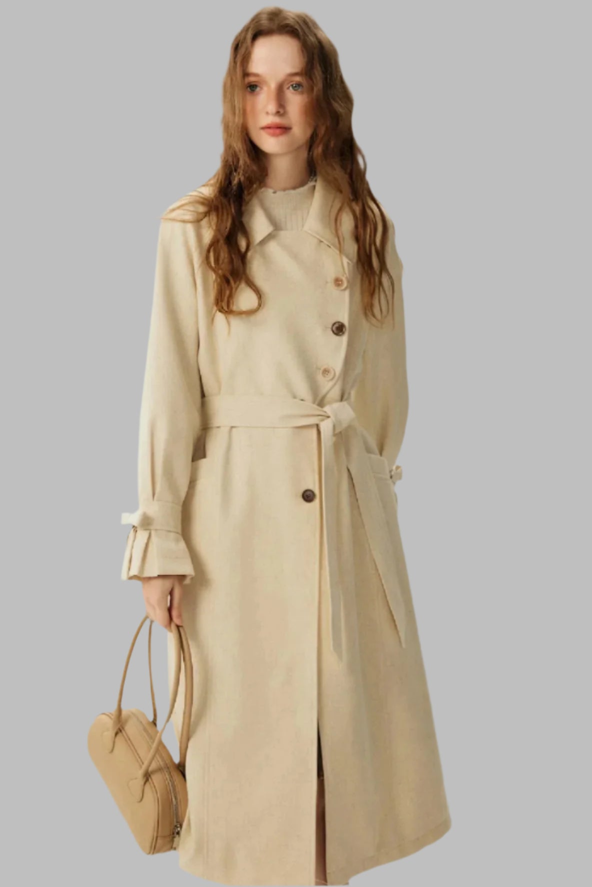 Long Lace-Up Trench Coat