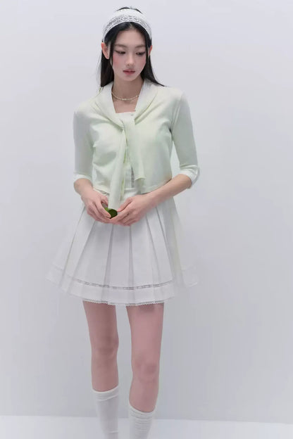 Lace-Up Knit Crop Top