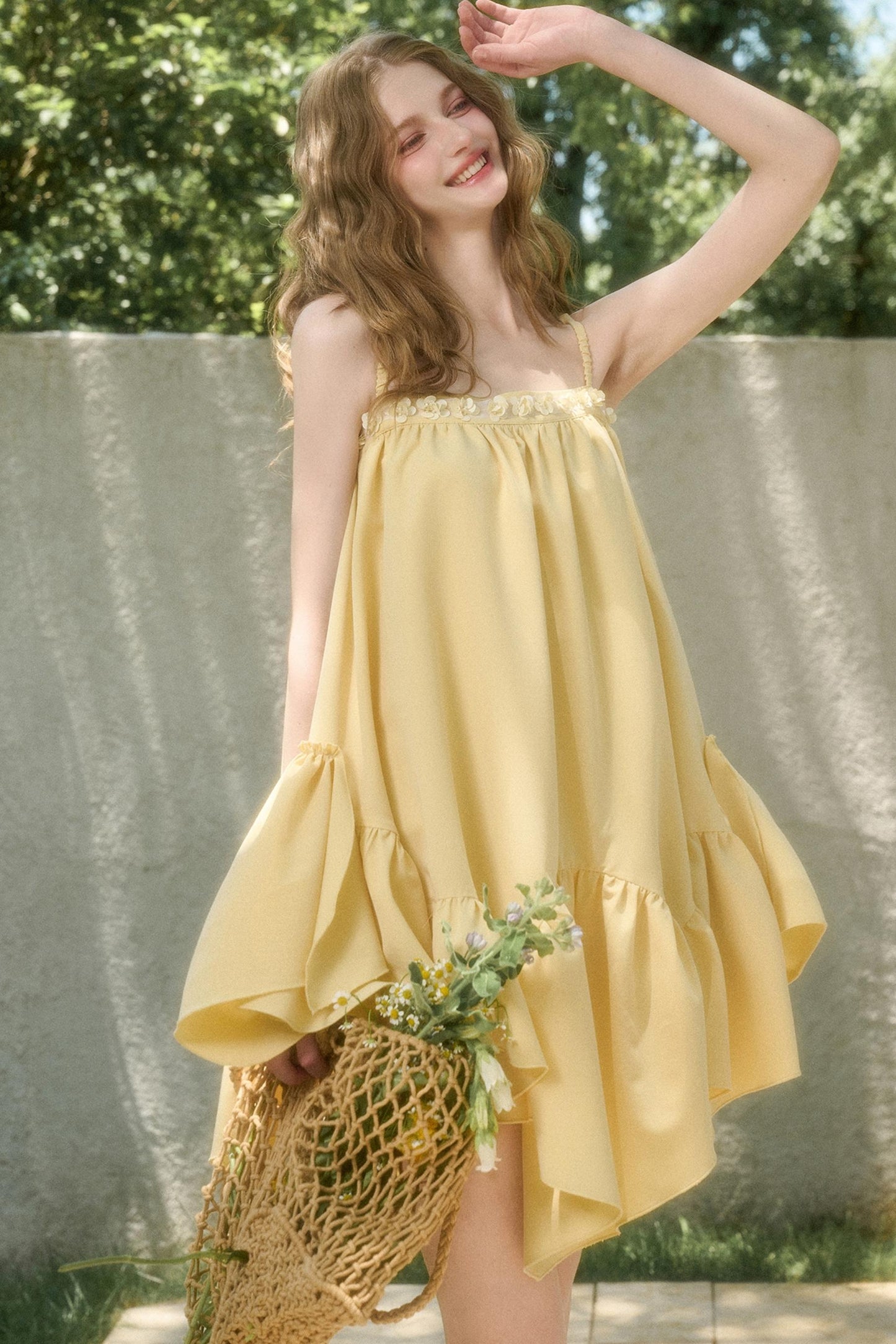 Lemon Breeze Halter Dress