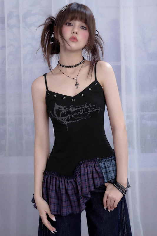 Fighting Spirit Plaid Slip Top