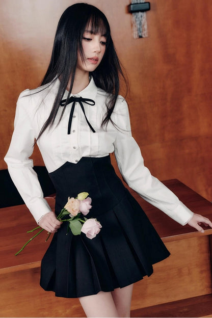 Fragile Cherry Blossom Pleated Shirt Set-Up
