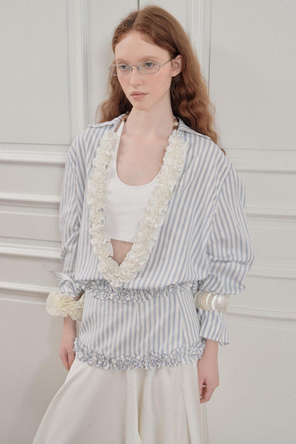 Wandering Blue Striped Blouse