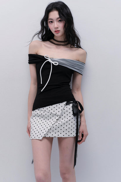 Spicy Polka Dot Bustier Skirt