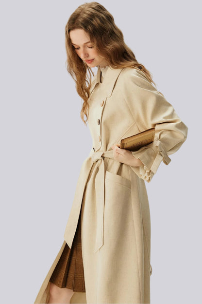 Long Lace-Up Trench Coat