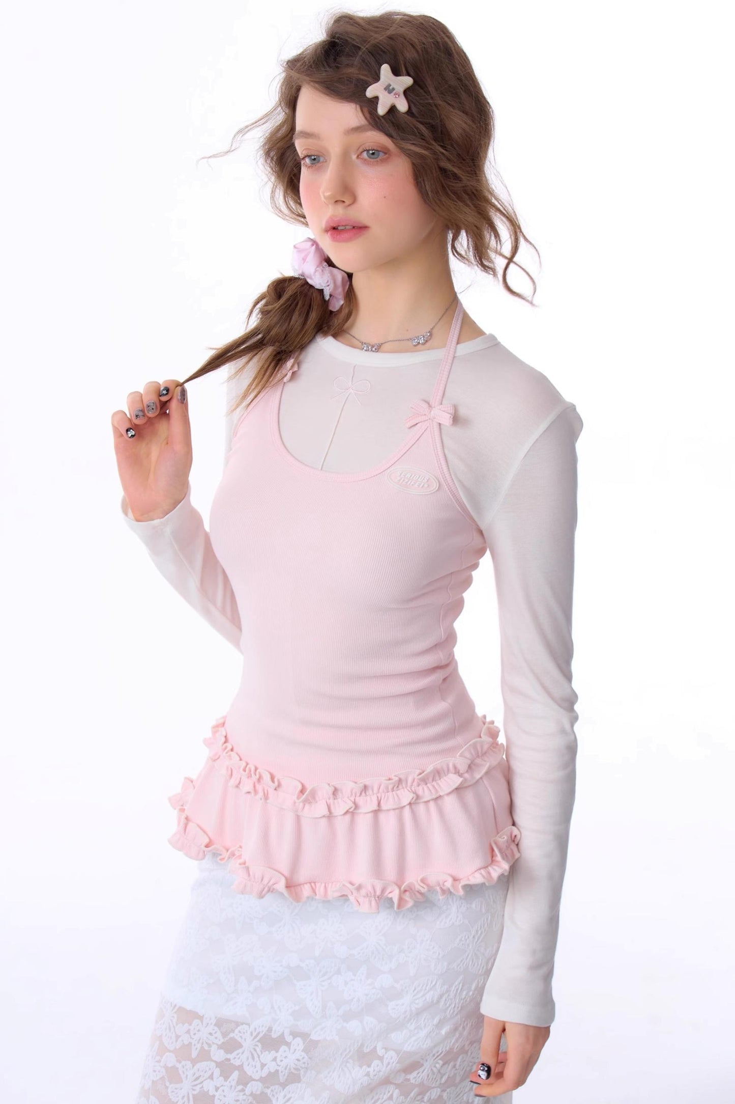 Cropped Knit Halterneck Vest