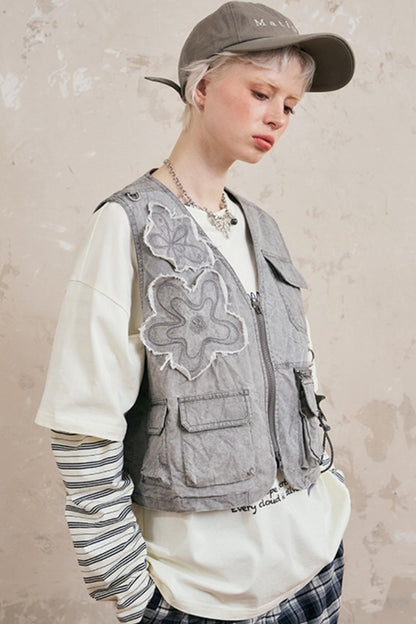 Vintage Floral Work Vest