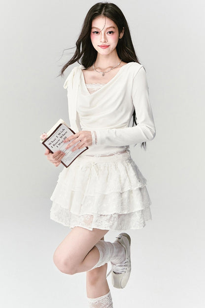 Pure Lace Knit Top Set-Up