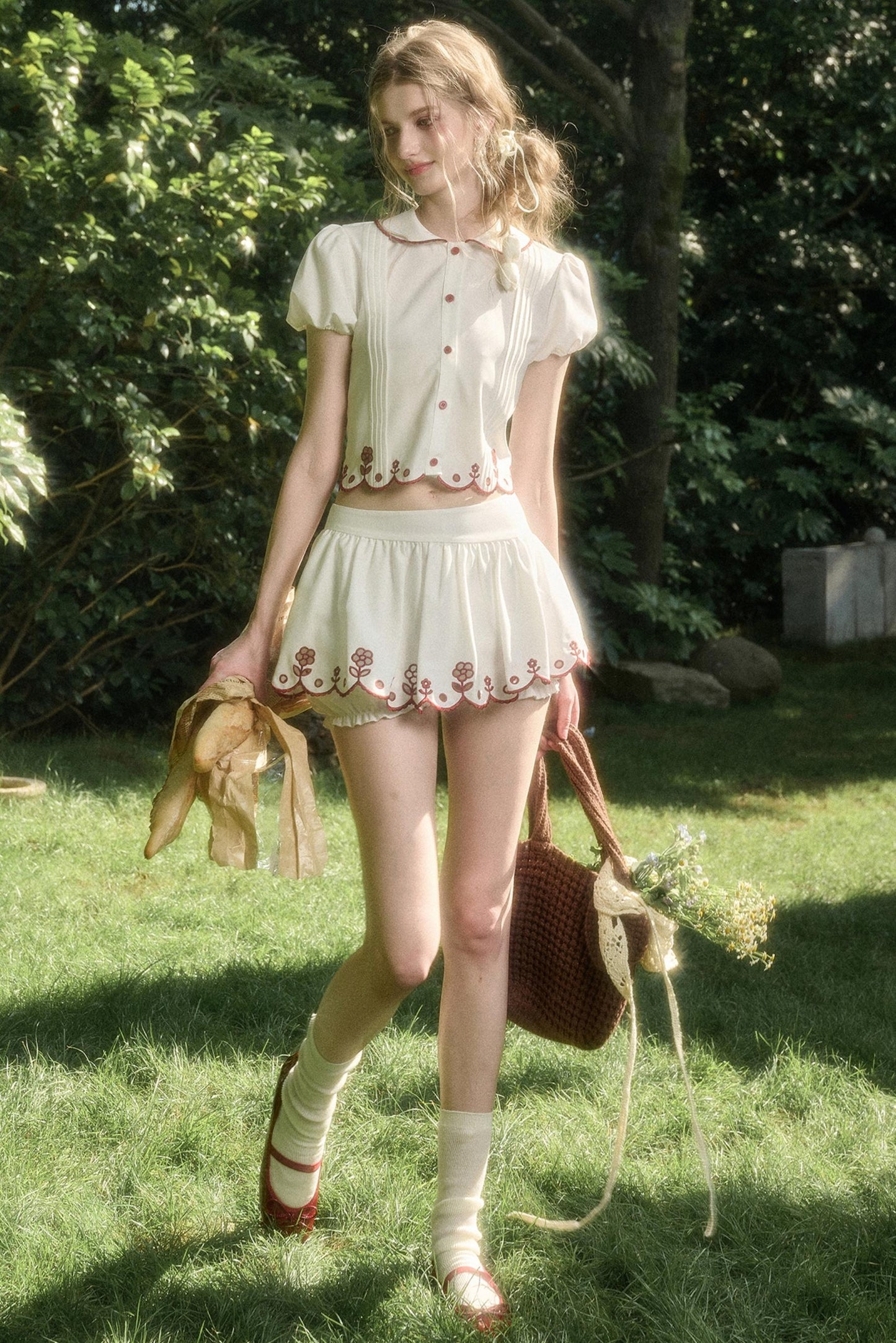 White Berry Lace Skirt Set-Up