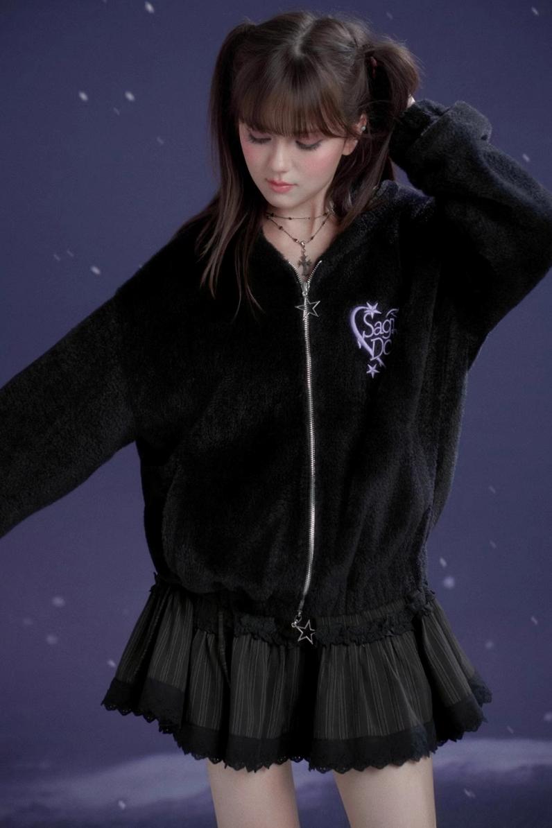 Embroidered Mink Velvet Jacket