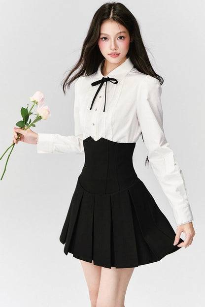 Fragile Cherry Blossom Pleated Shirt Set-Up