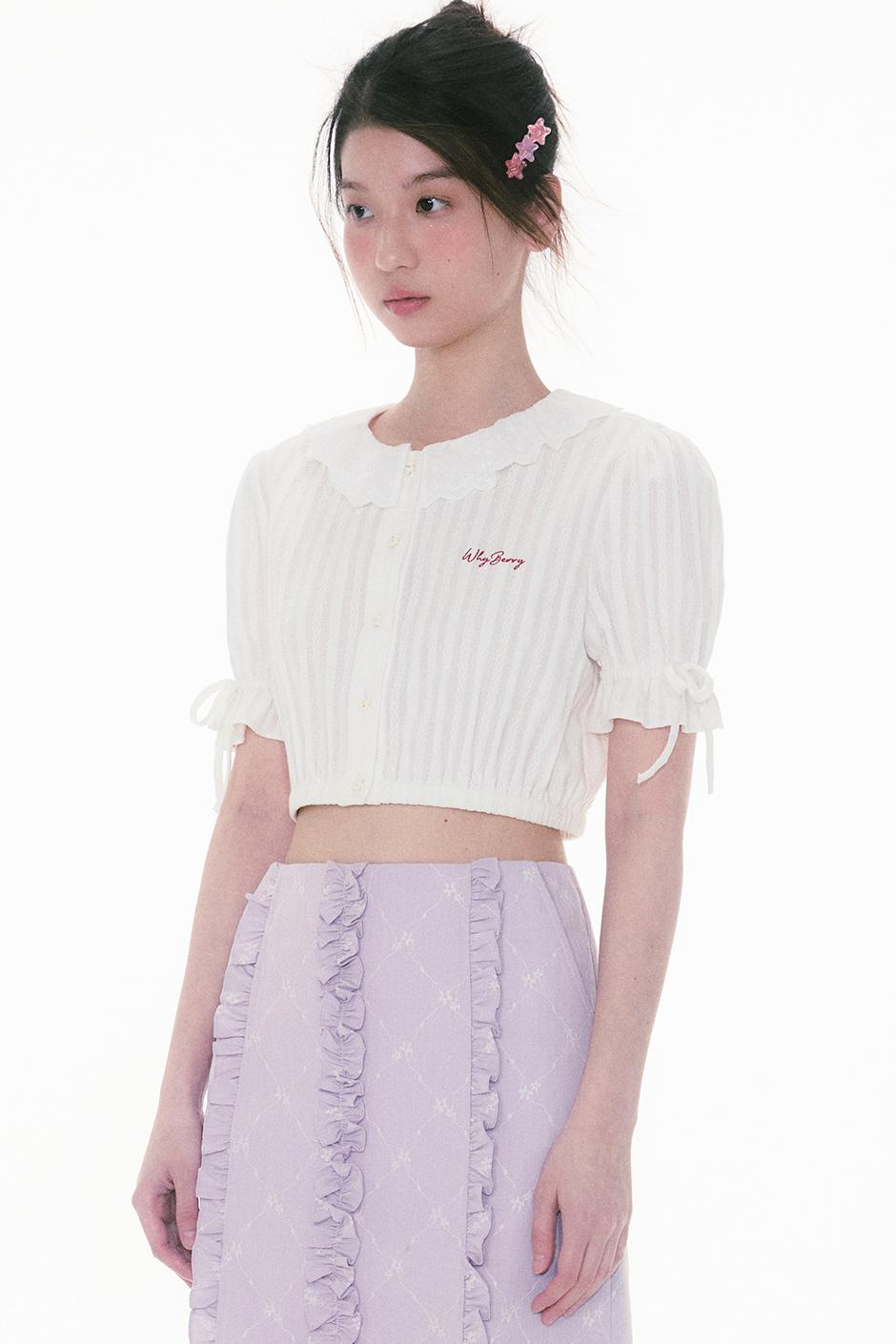 Lace Bubble Sleeve Blouse