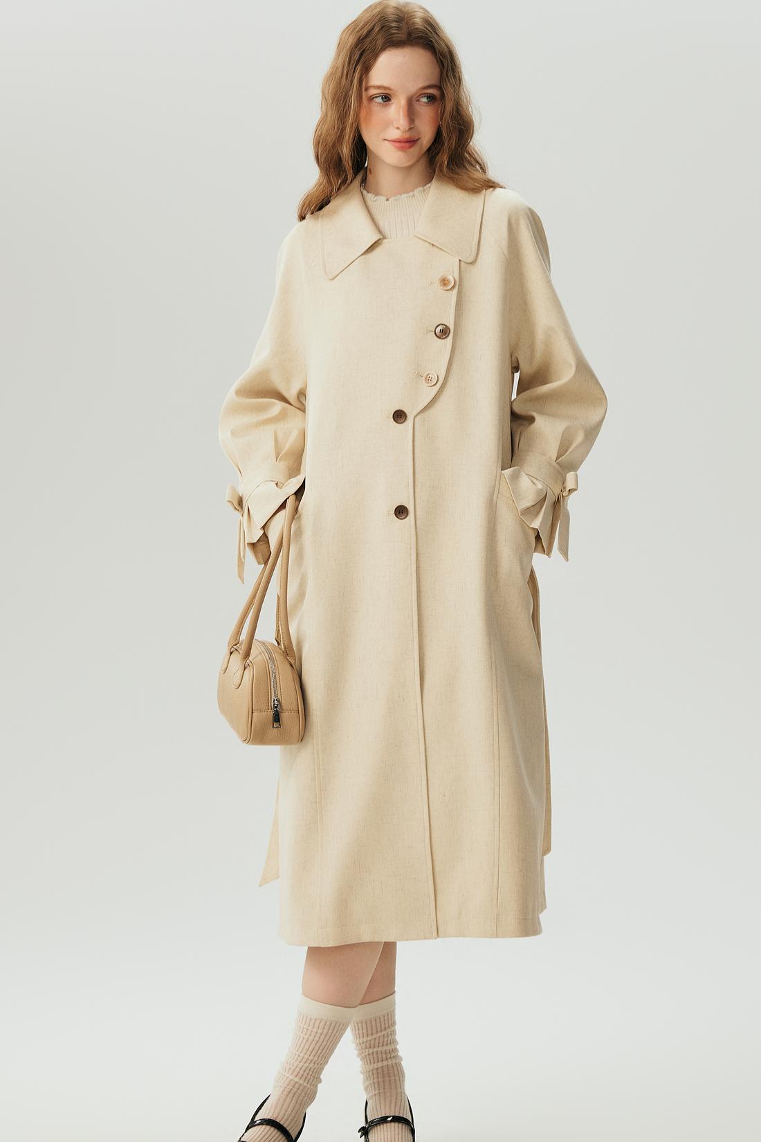 Long Lace-Up Trench Coat