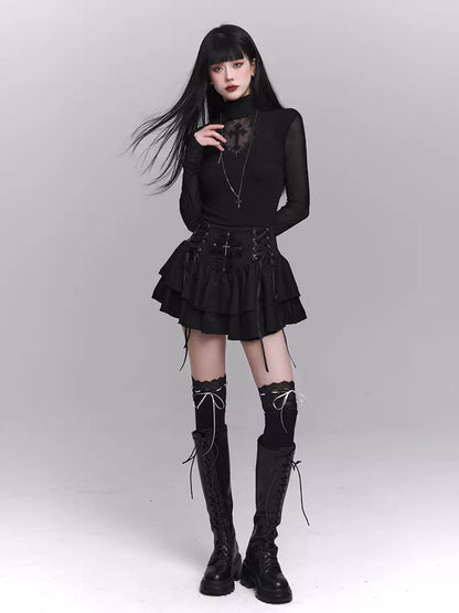 Gothic Black Slim Top