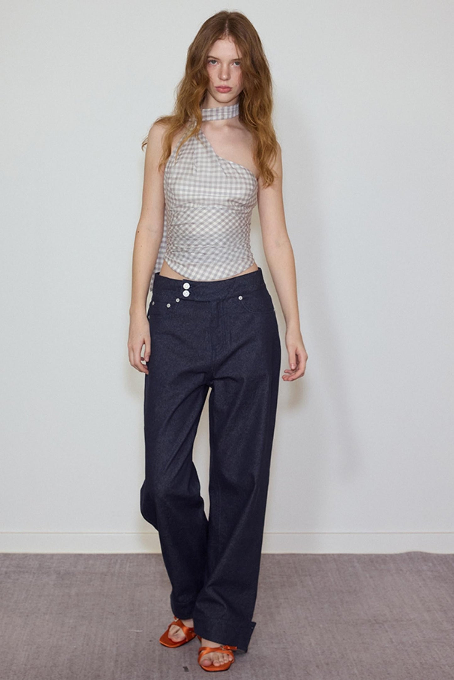 Plaid Silk Blend Suspender Set-Up