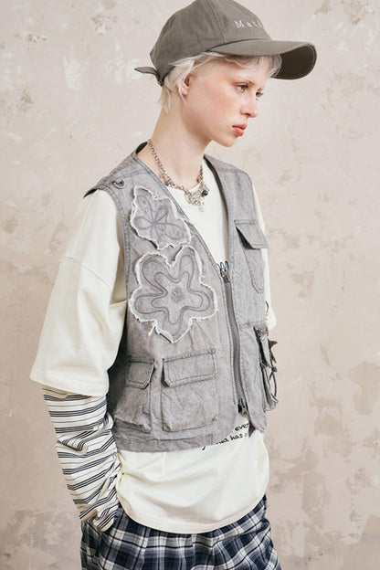 Vintage Floral Work Vest