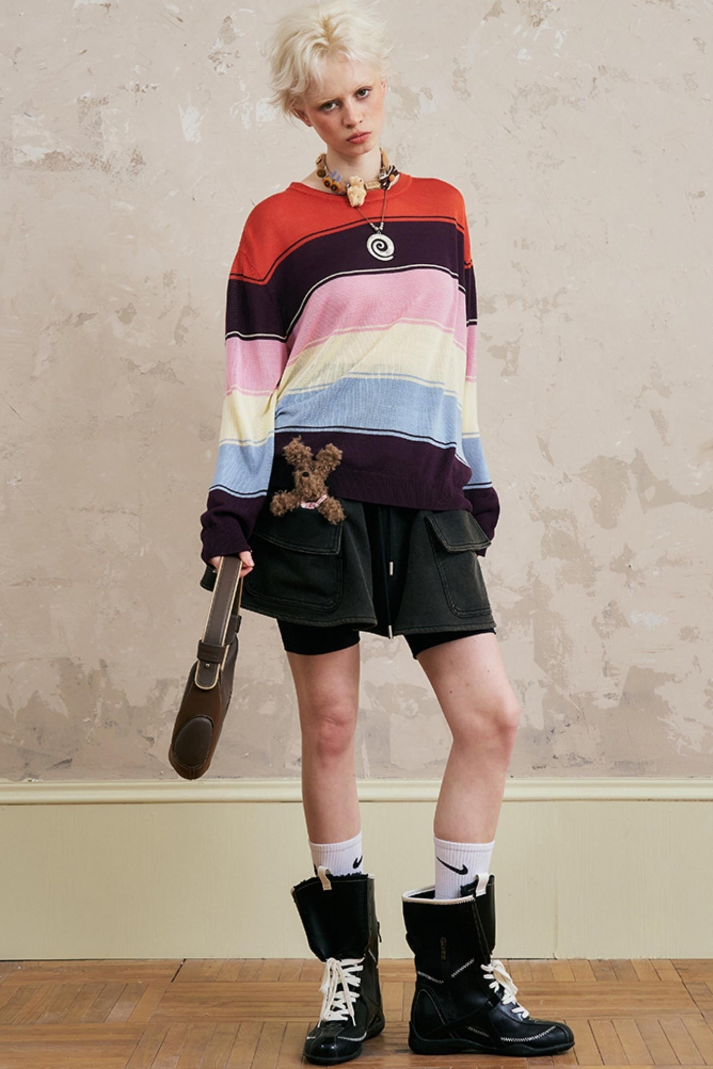 Striped Color Block Knit Top