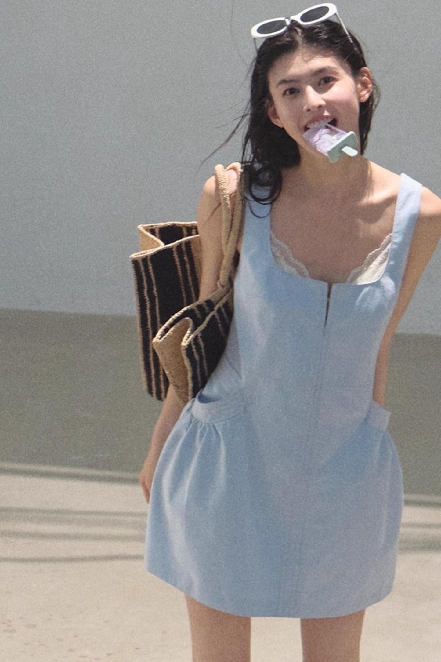 Clear Sky Sleeveless A-Line Dress