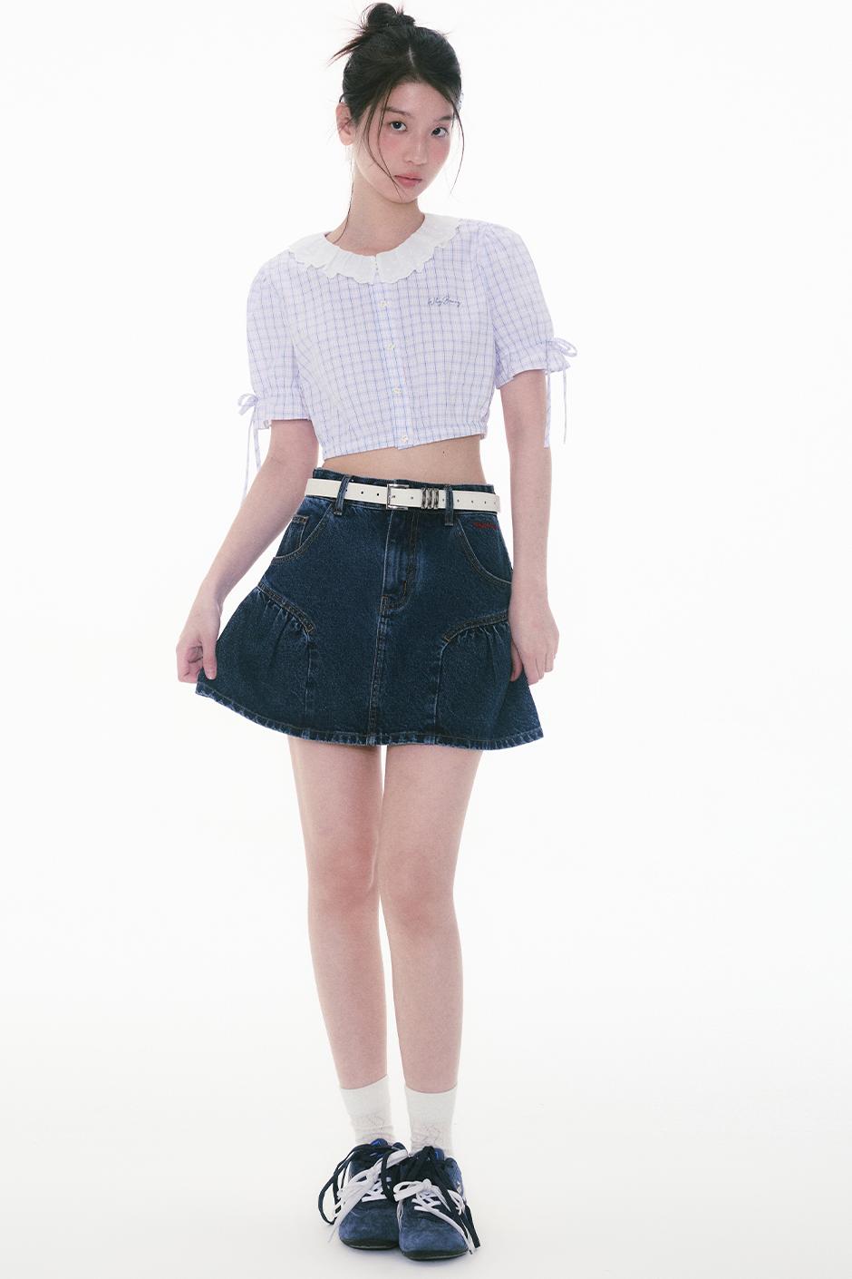 Lace Bubble Sleeve Blouse