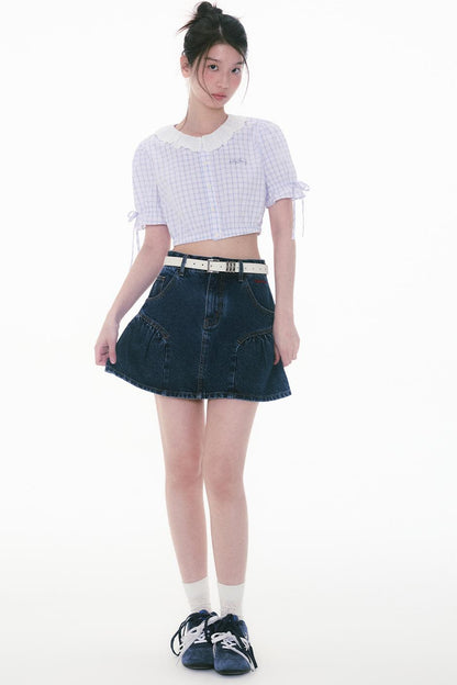 Lace Bubble Sleeve Blouse