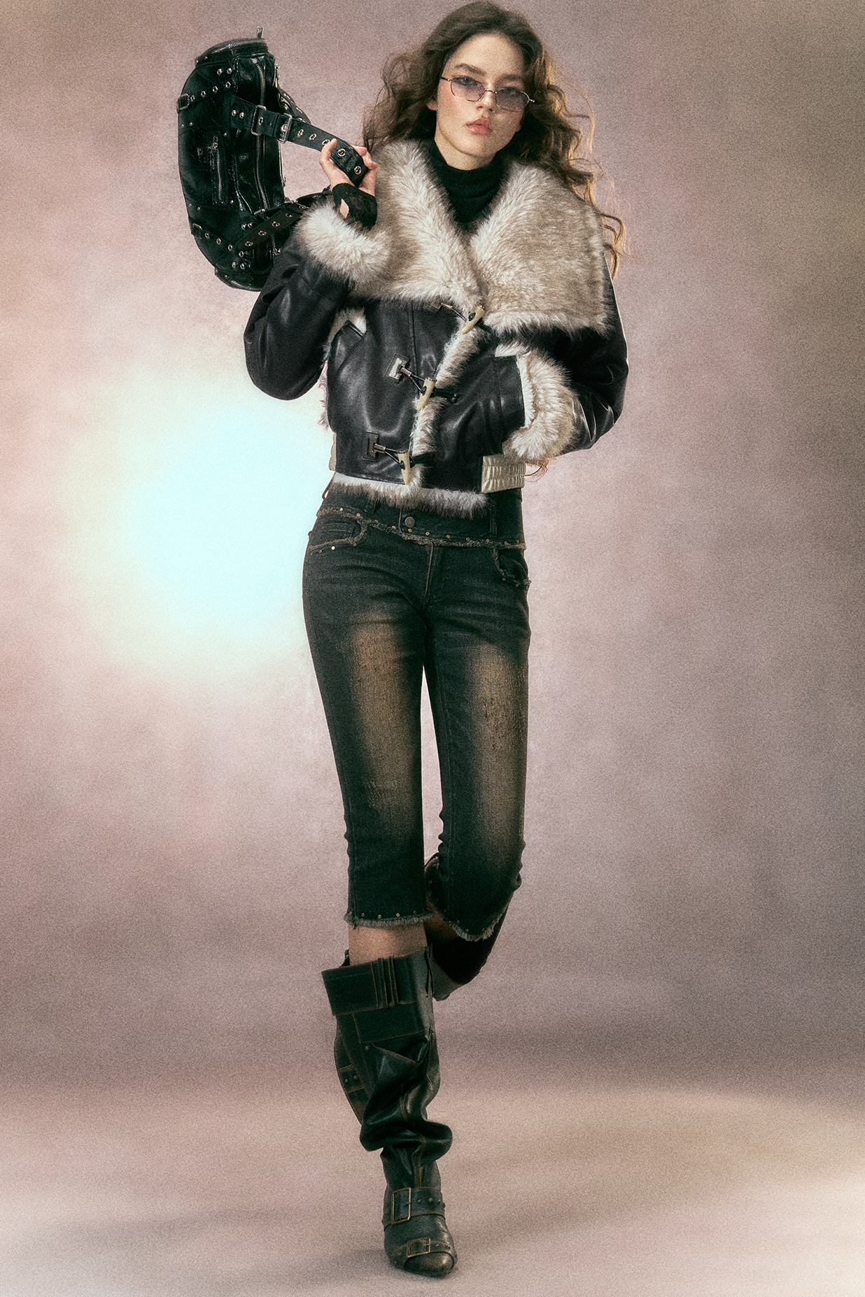 Vintage Patchwork Leather Jacket