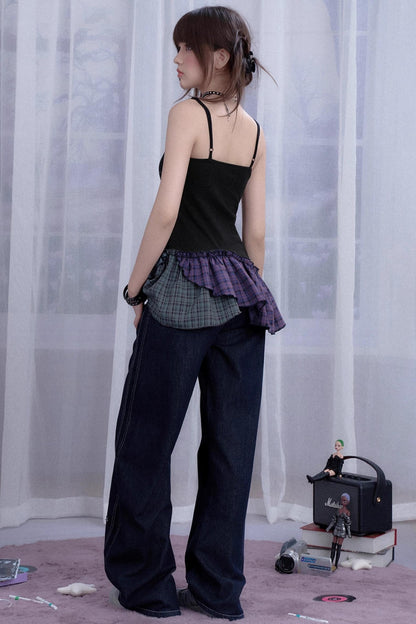 Fighting Spirit Plaid Slip Top