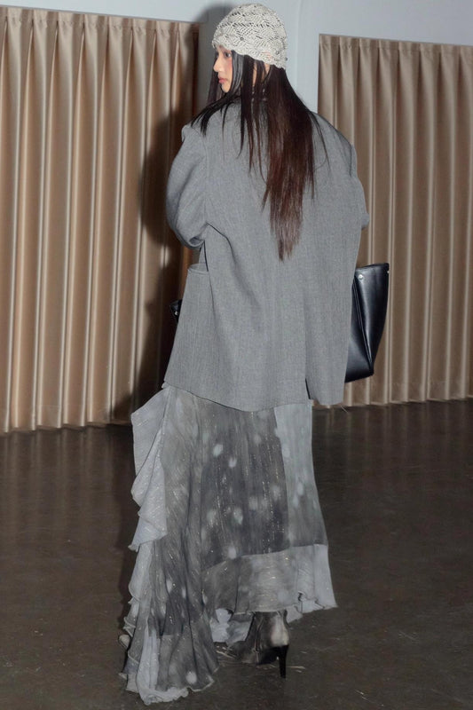 Misty Forest Chiffon Ruffle Skirt