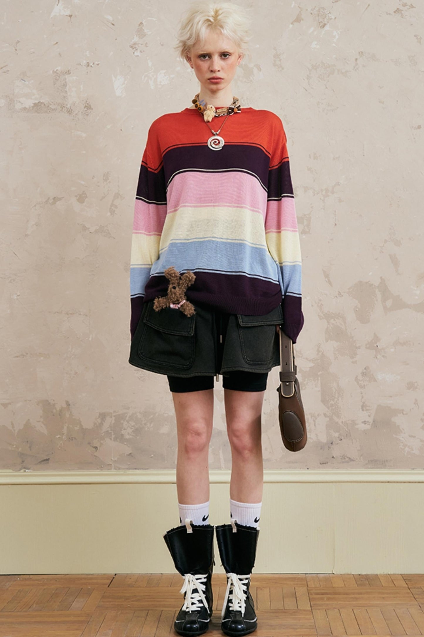 Striped Color Block Knit Top