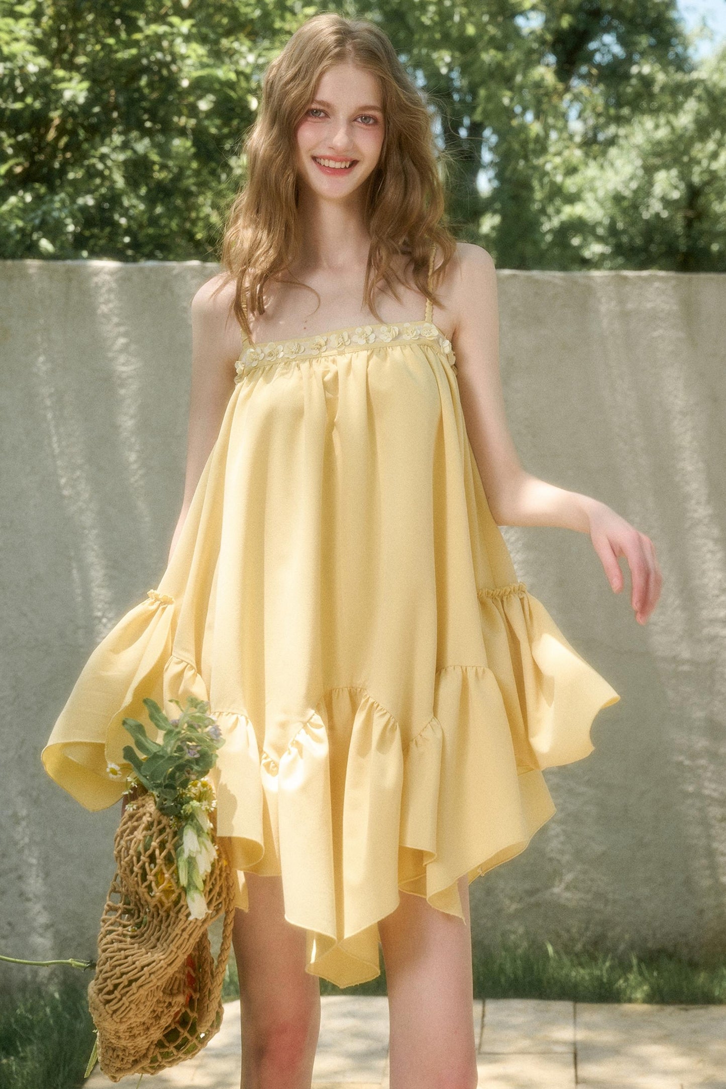 Lemon Breeze Halter Dress