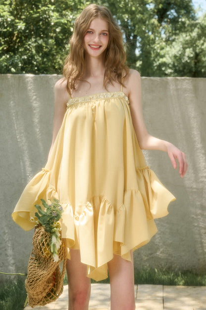 Lemon Breeze Halter Dress
