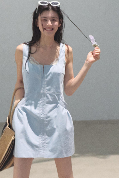 Clear Sky Sleeveless A-Line Dress