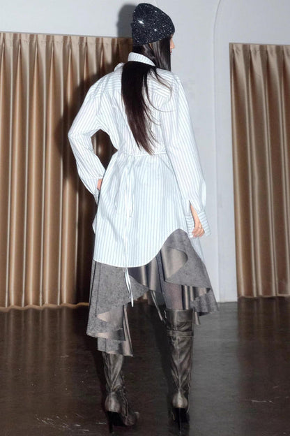 Urban Lace-up Cotton Shirt