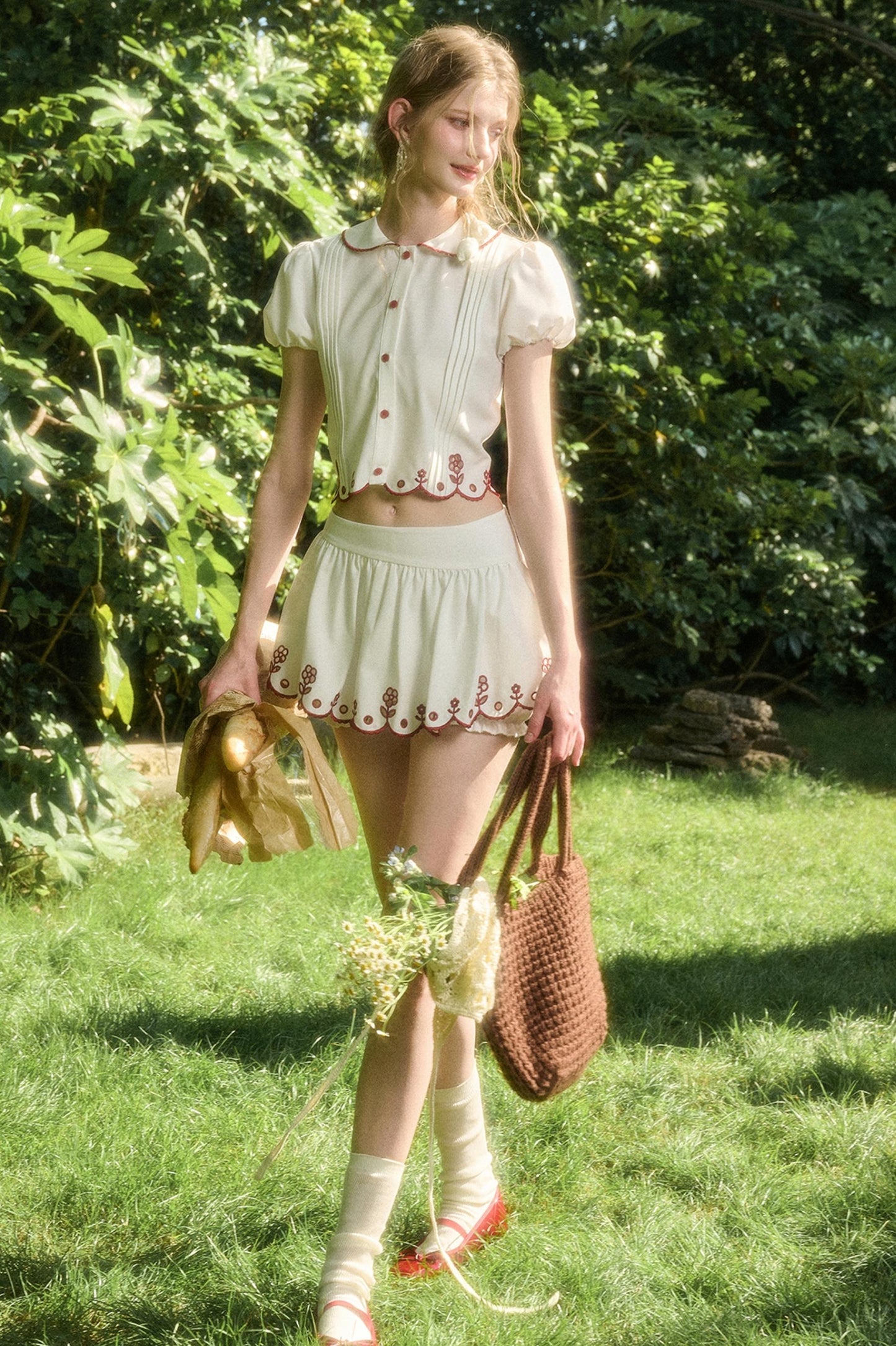 White Berry Lace Skirt Set-Up