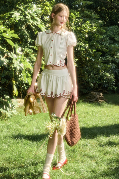 White Berry Lace Skirt Set-Up